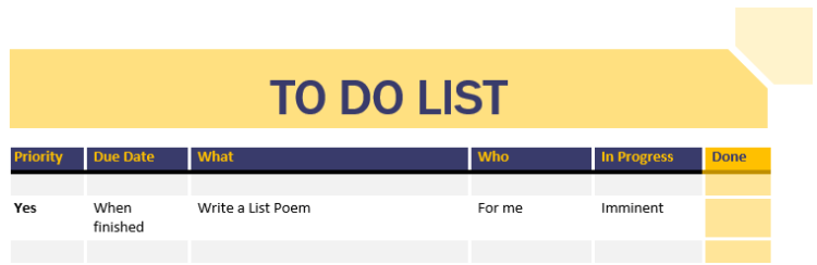 List Poem header